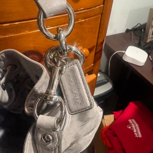 Coach Poppy Metallic Blue Crossbody Purse - Picture 8 of 10